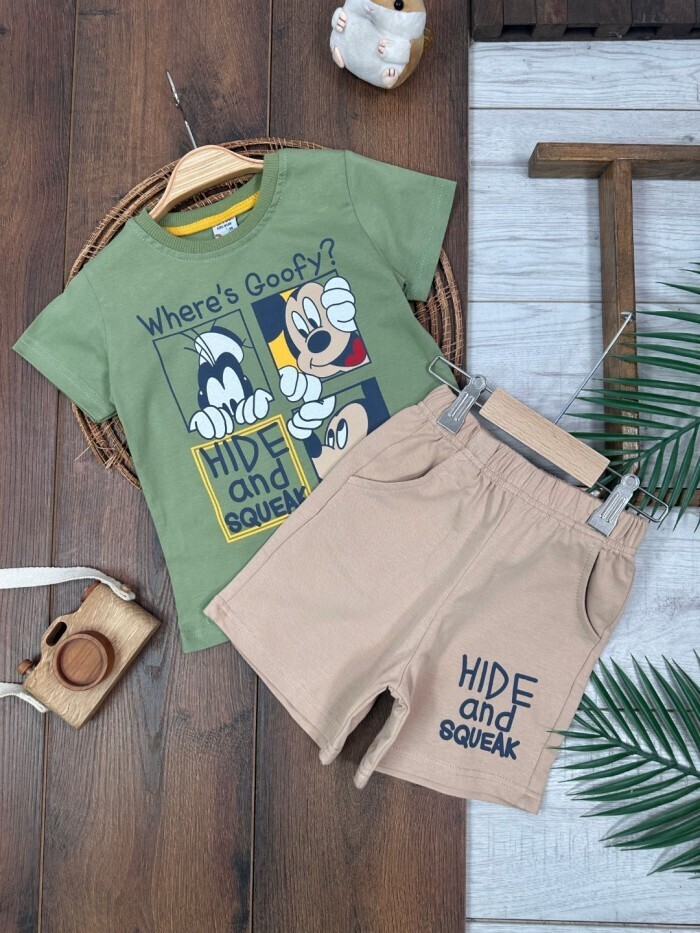 Organik Pamuk Sevimli Karakterli Erkek Bebek 2li Takım