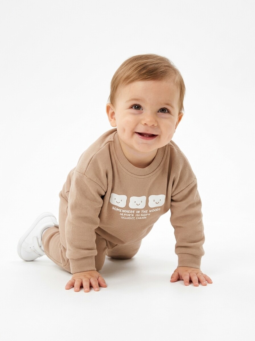 Pamuklu Sırt Figürlü Smile Detaylı Erkek Bebek 2li Takım - Görsel 3