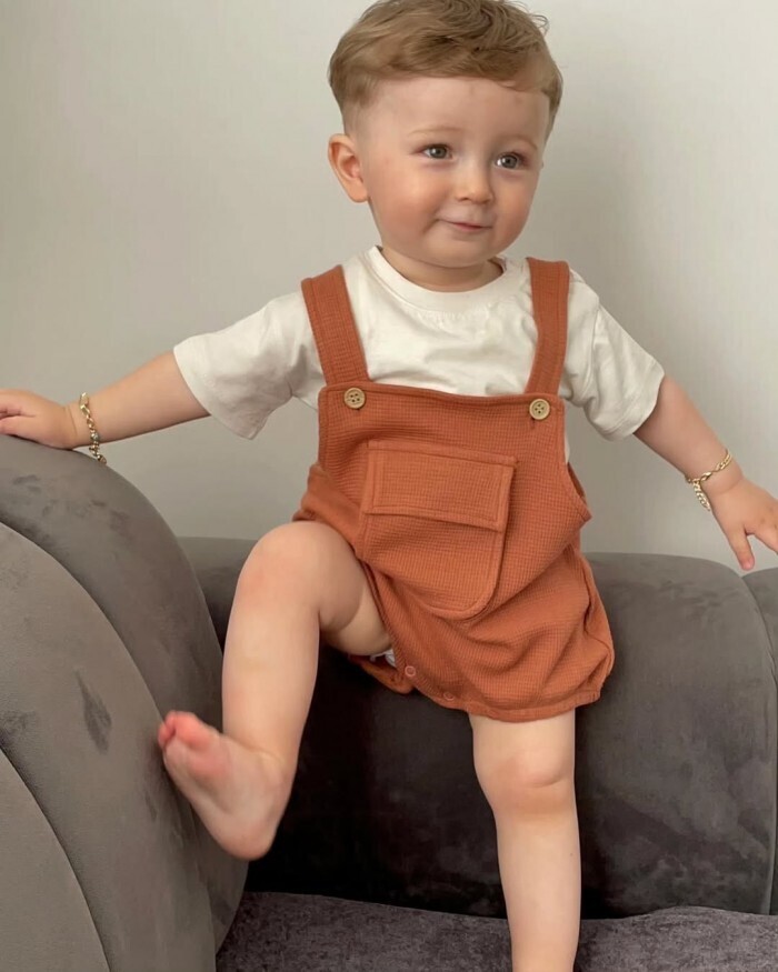 Çıtçıtlı Body Zıbın Pamuklu Cepli 2li Günlük Erkek Bebek Salopet Tulum