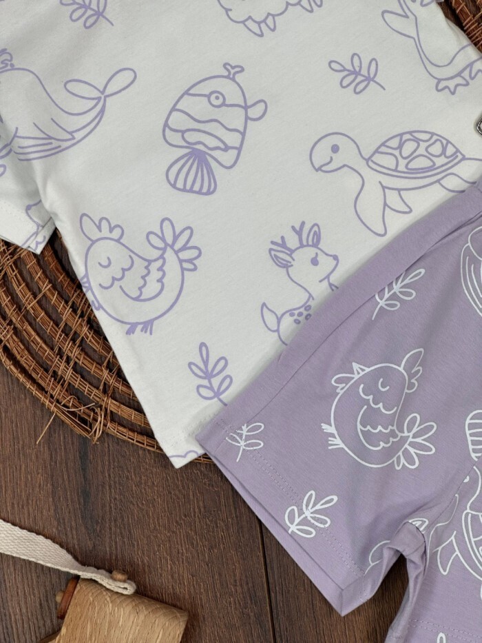 Pamuklu Balık Desenli Kiz Bebek 2li Takım - Görsel 5
