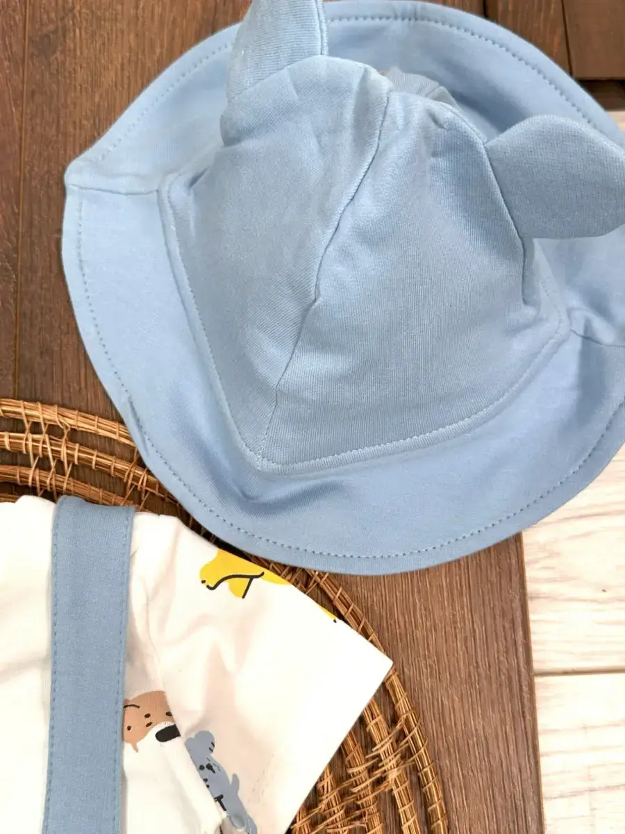 Slopet Tulum Kulaklı Çıtçıtlı Badili Cep Detaylı 3lü Erkek Bebek Takım - Görsel 3