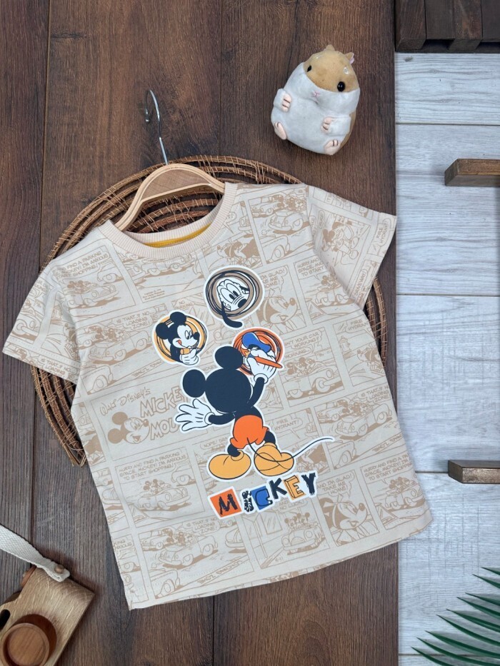 ERKEK ÇOCUK KARİKATÜR DETAYLI PAMUKLU T-SHIRT