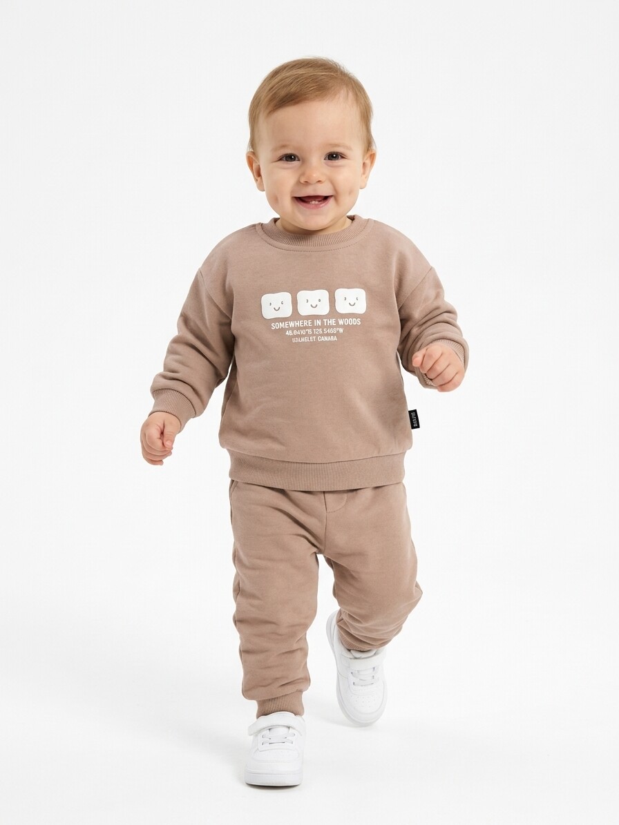 Pamuklu Sırt Figürlü Smile Detaylı Erkek Bebek 2li Takım - Görsel 5