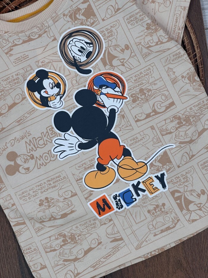 ERKEK ÇOCUK KARİKATÜR DETAYLI PAMUKLU T-SHIRT