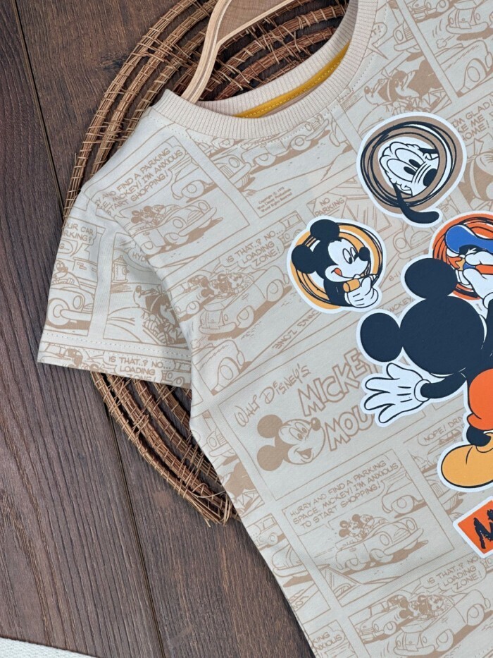 ERKEK ÇOCUK KARİKATÜR DETAYLI PAMUKLU T-SHIRT