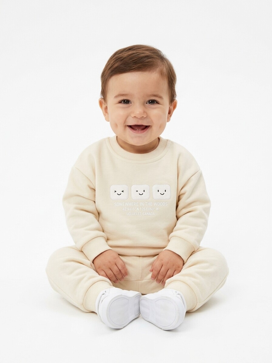 Pamuklu Sırt Figürlü Smile Detaylı Erkek Bebek 2li Takım - Görsel 5
