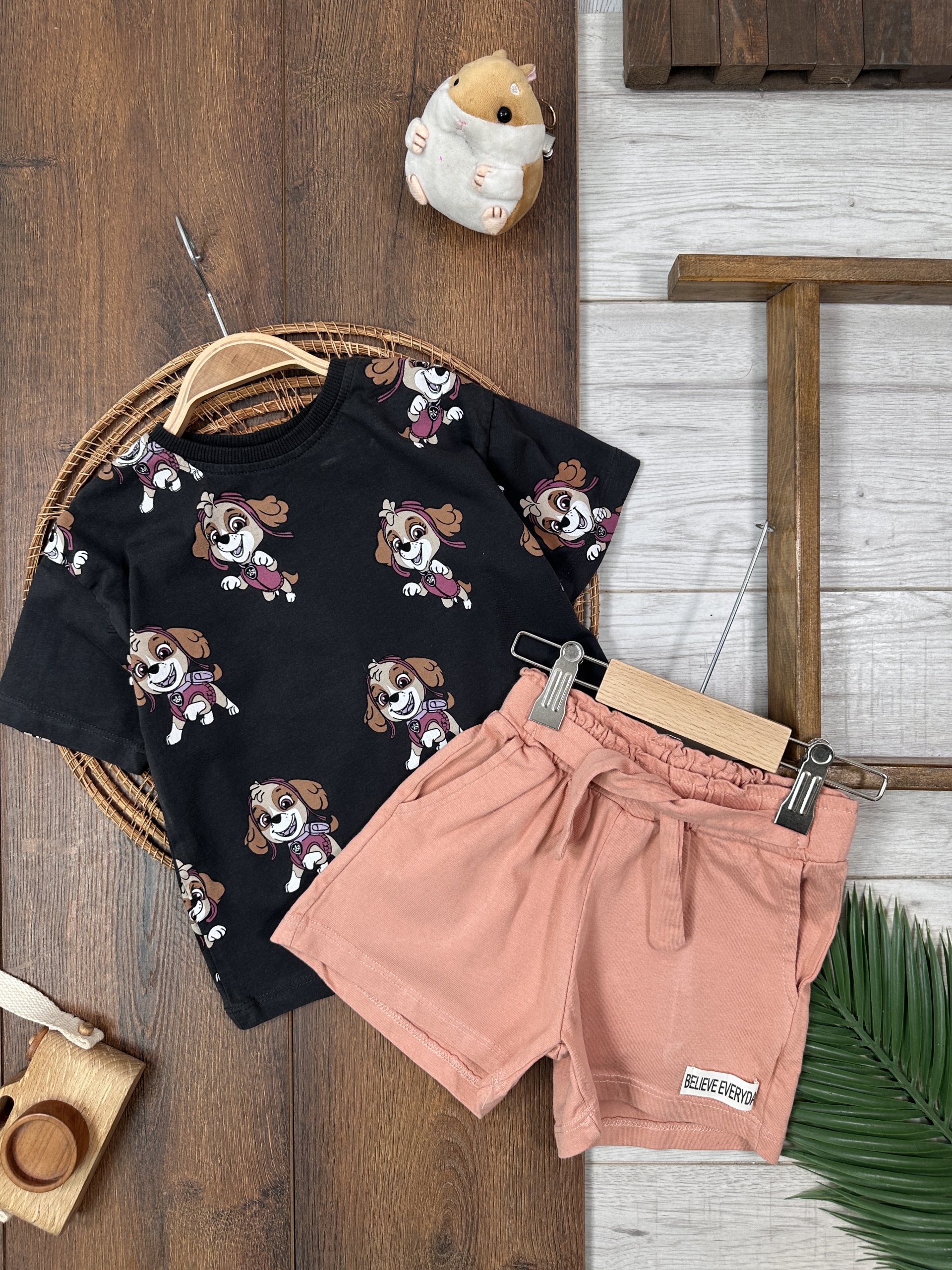 LASTİKLİ PAÇA, PAMUKLU, DESENLİ, YAZLIK, GÜNLÜK, KIZ ÇOCUK & BEBEK  ALT ÜST TAKIM