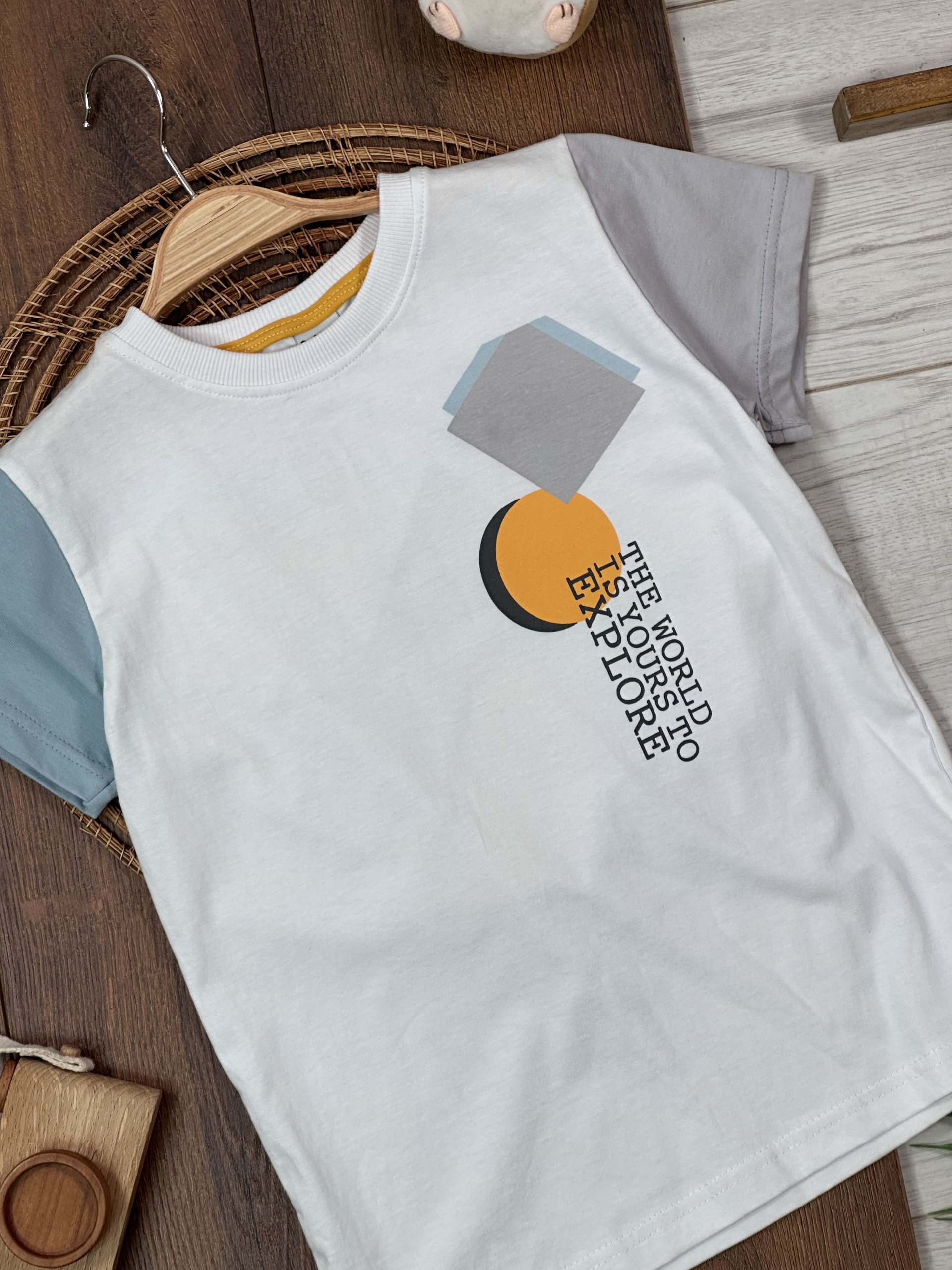 ERKEK ÇOCUK ÖN ARKA BASKILI RENKLİ T-SHİRT