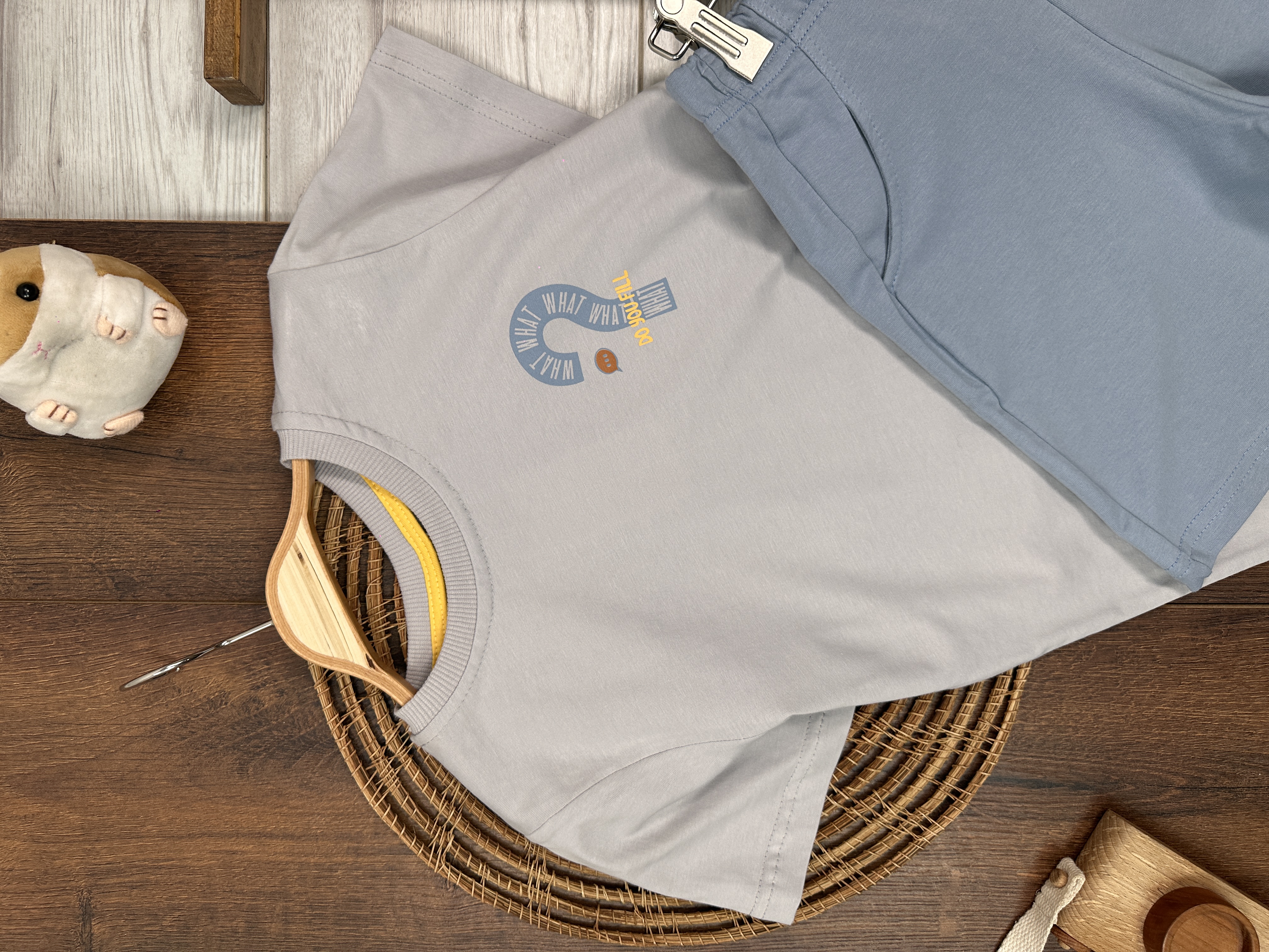 Yazlık Pamuklu Baskılı T-Shirt ve Şort Erkek Çocuk 2li Takım - Görsel 2