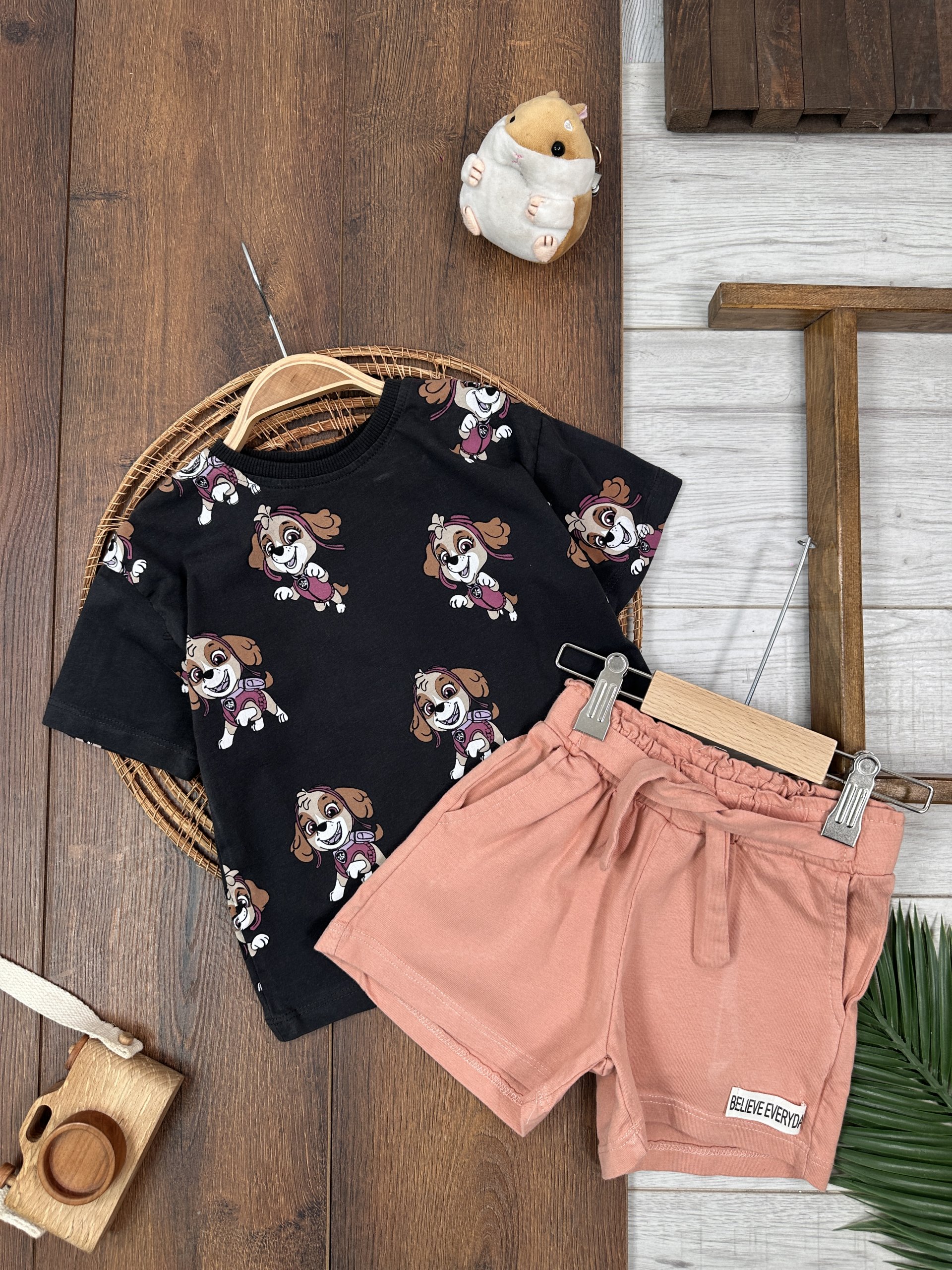 LASTİKLİ PAÇA, PAMUKLU, DESENLİ, YAZLIK, GÜNLÜK, KIZ ÇOCUK & BEBEK  ALT ÜST TAKIM