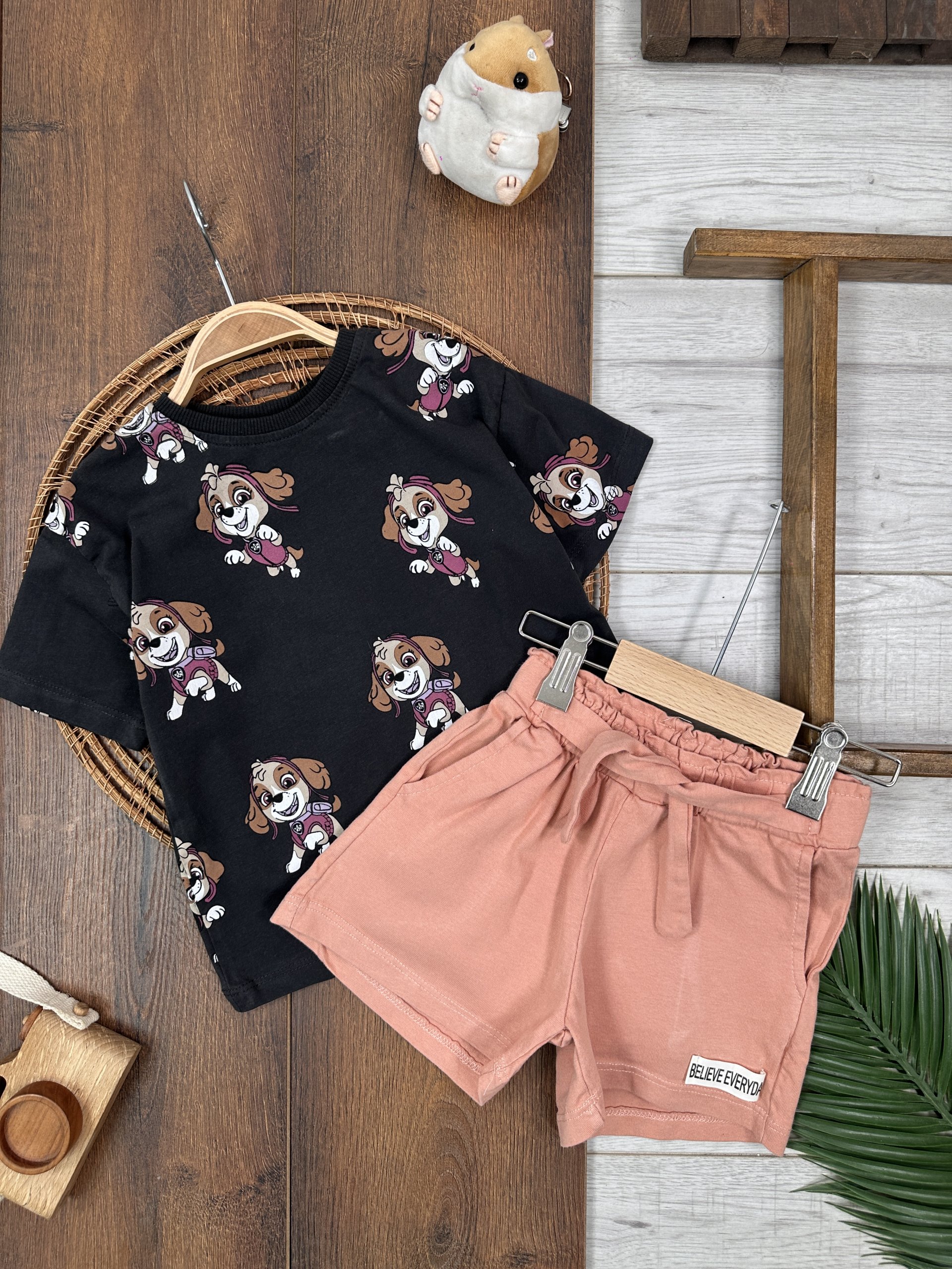 LASTİKLİ PAÇA, PAMUKLU, DESENLİ, YAZLIK, GÜNLÜK, KIZ ÇOCUK & BEBEK  ALT ÜST TAKIM