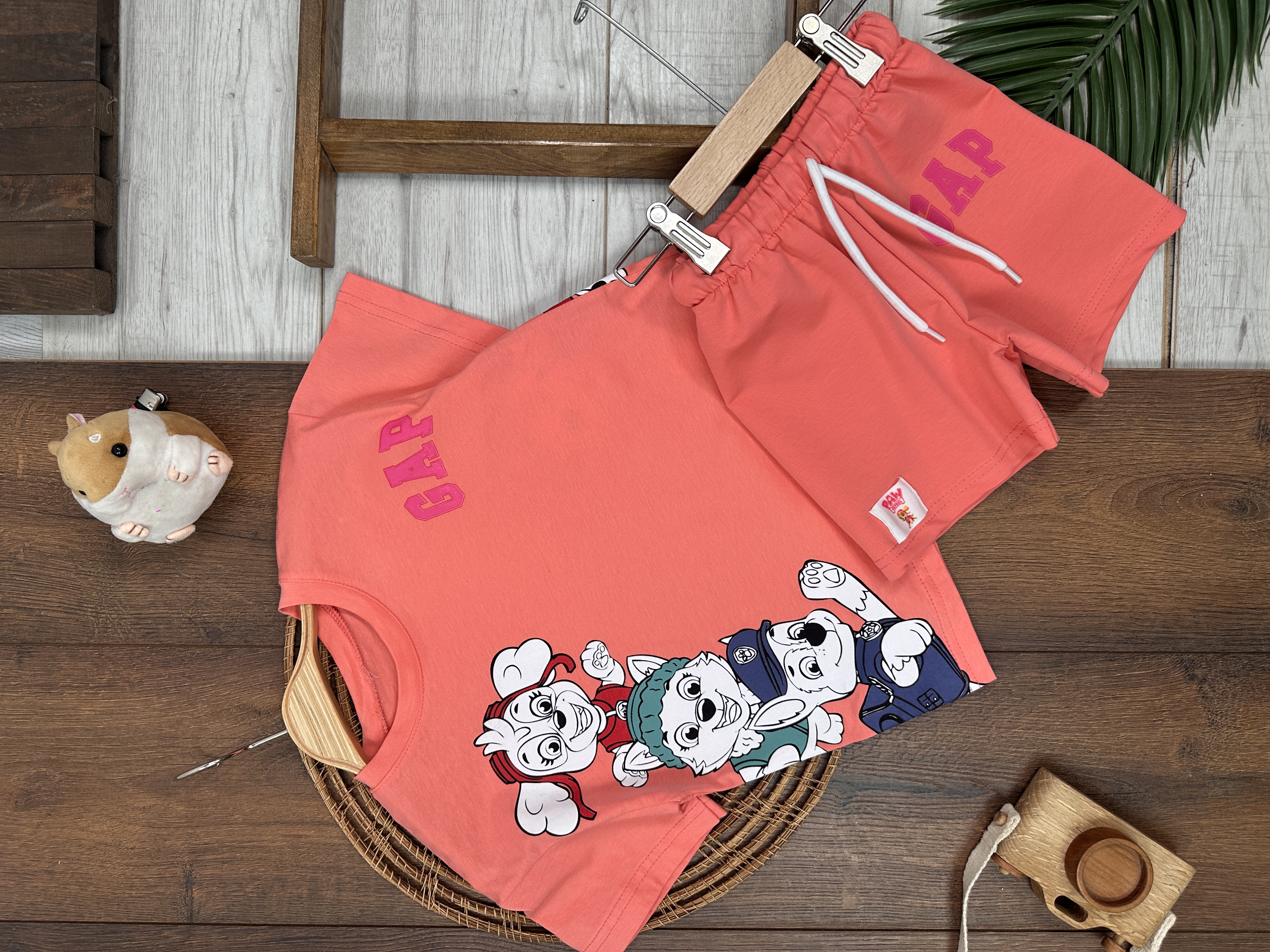 Yazlık Pamuklu Çizgi Film Baskılı Kısa Kollu Erkek Çocuk 2li Takım