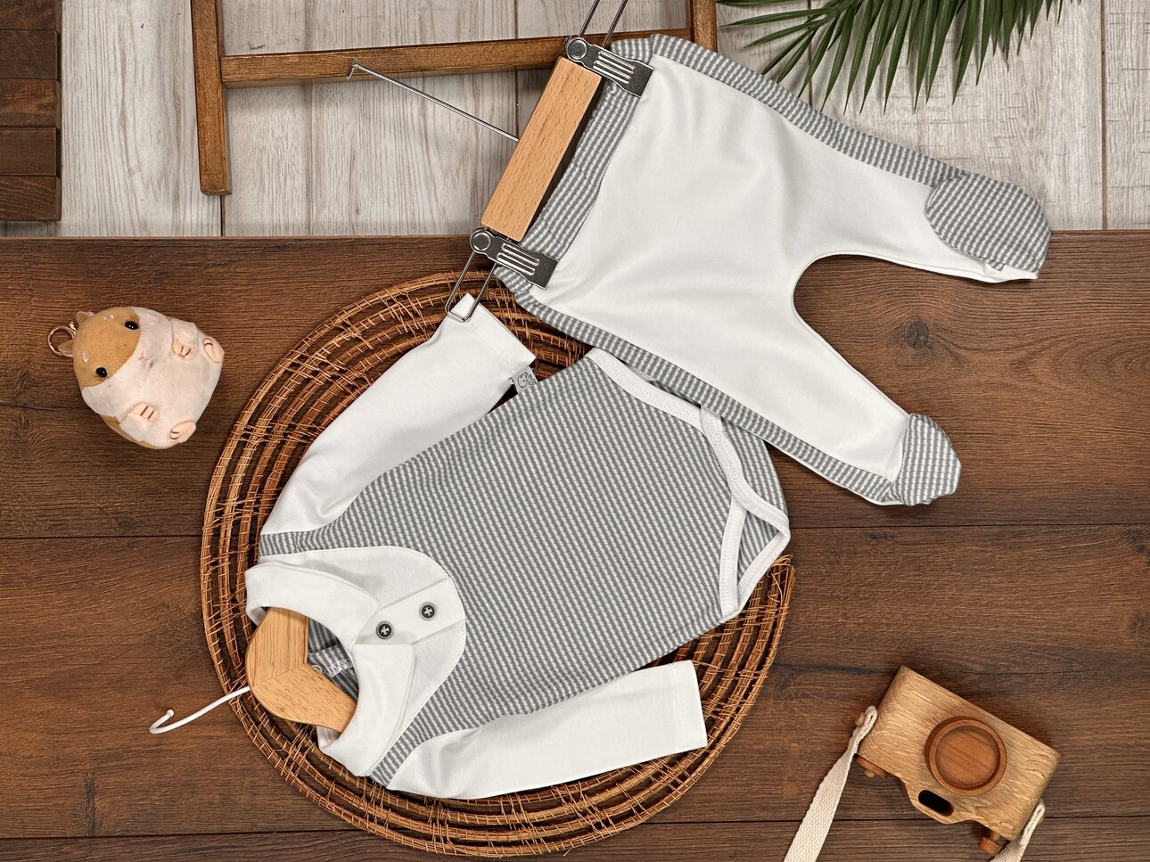 Pamuklu Polo Yaka Ayaklı Alttan Çıtçıtlı Erkek Bebek 2li Takım