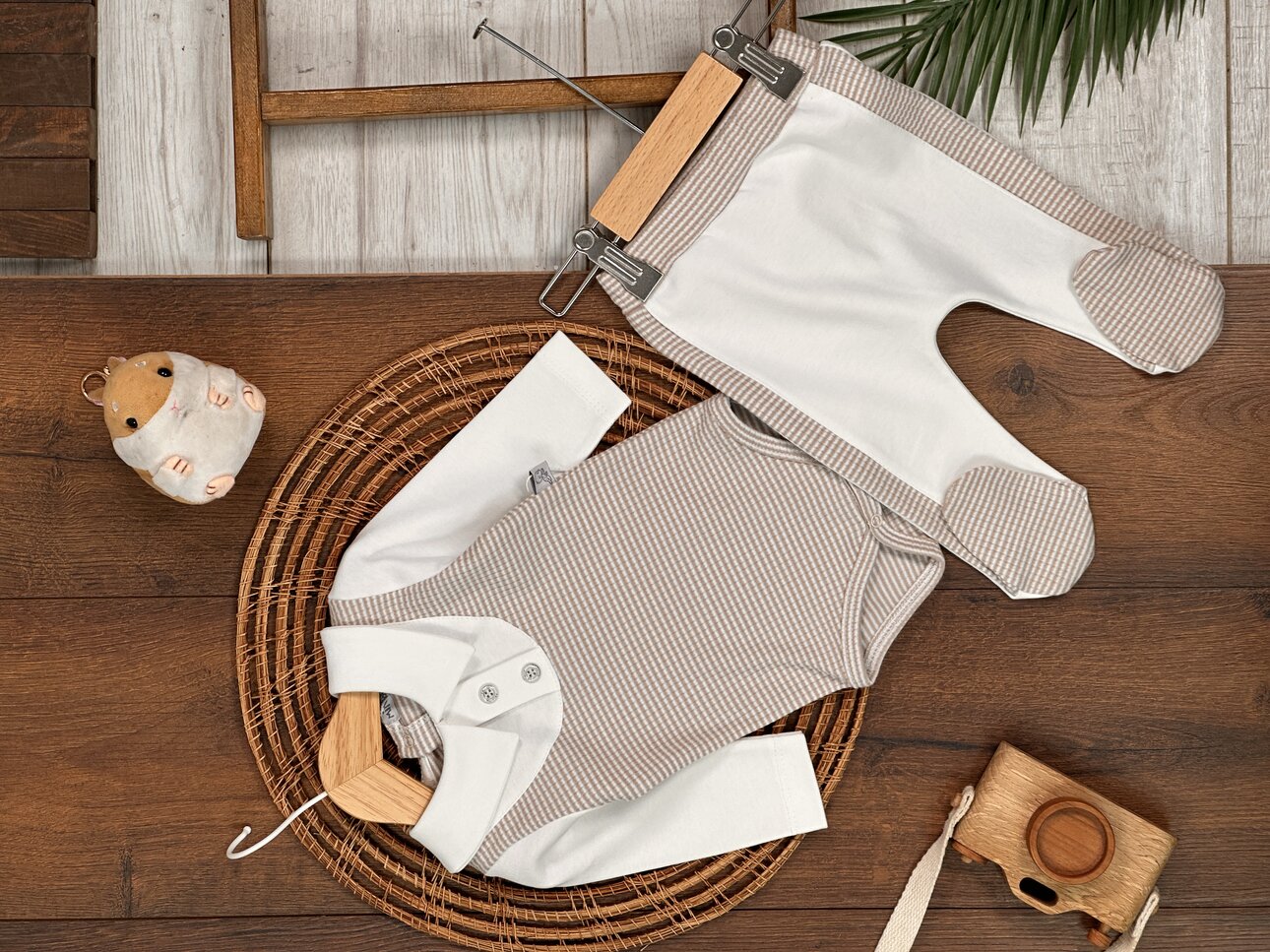 Pamuklu Polo Yaka Alttan Çıtçıtlı Erkek Bebek 2li Takım