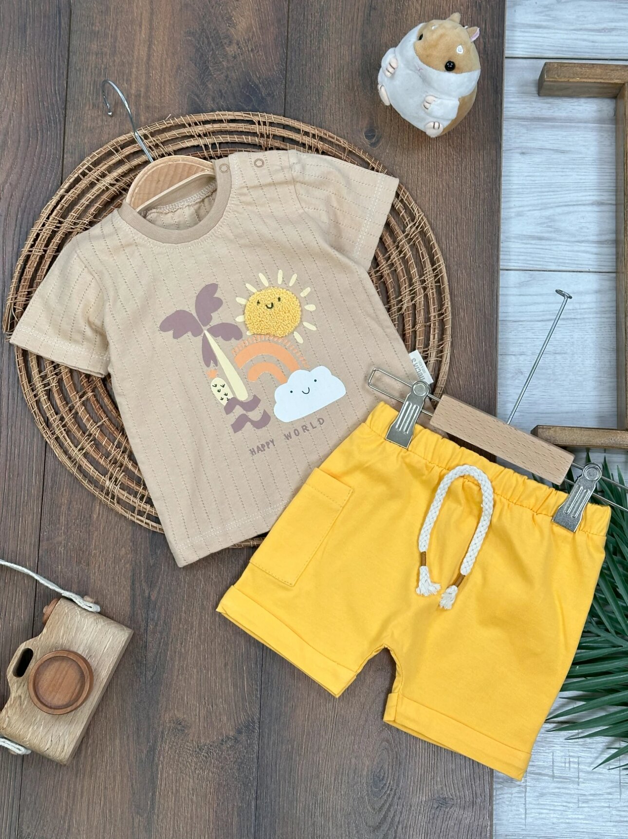 Pamuklu Yazlık Şortlu Erkek Bebek 2li Takım