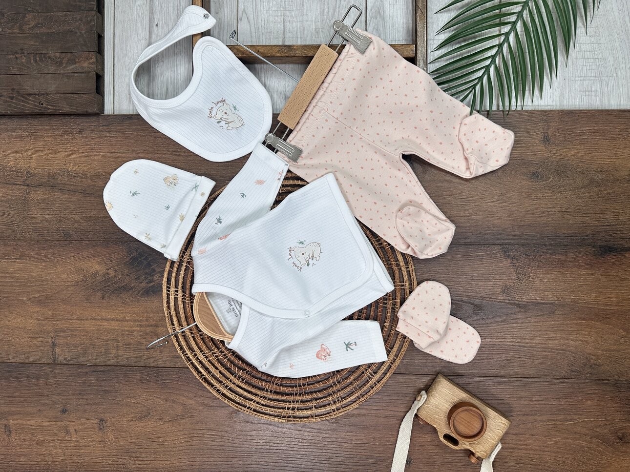 Pamuklu Koala Desenli 5li Unisex Bebek Hastane Çıkış Seti - Görsel 6