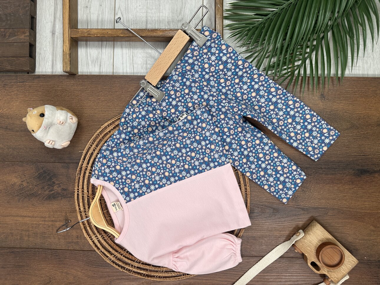 Pamuklu Çiçek Desenli Mevsimlik 2li Kız Bebek Takım