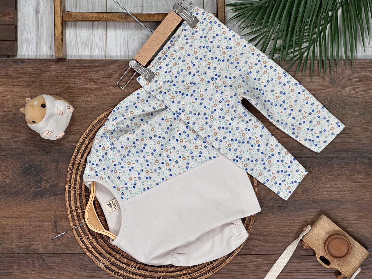 Pamuklu Çiçek Desenli Mevsimlik 2li Kız Bebek Takım