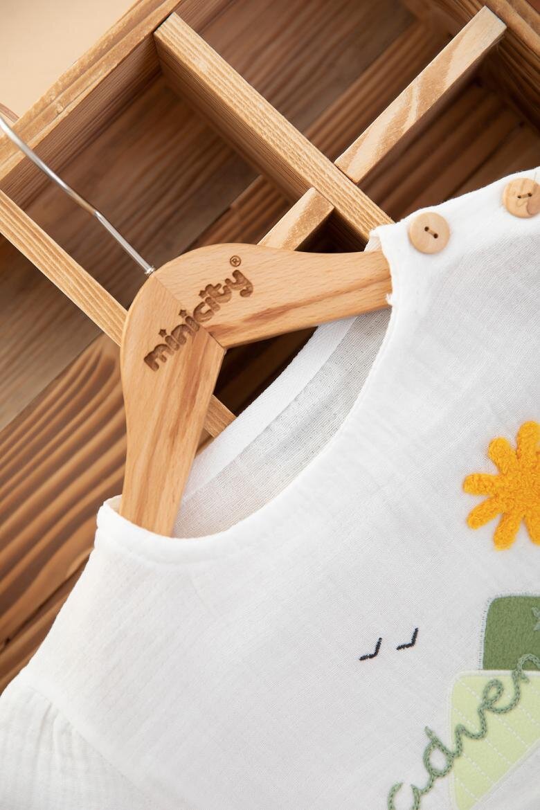 Yazlık Pamuklu Müslin Kumaş Şortlu 2li Kız Bebek Takım