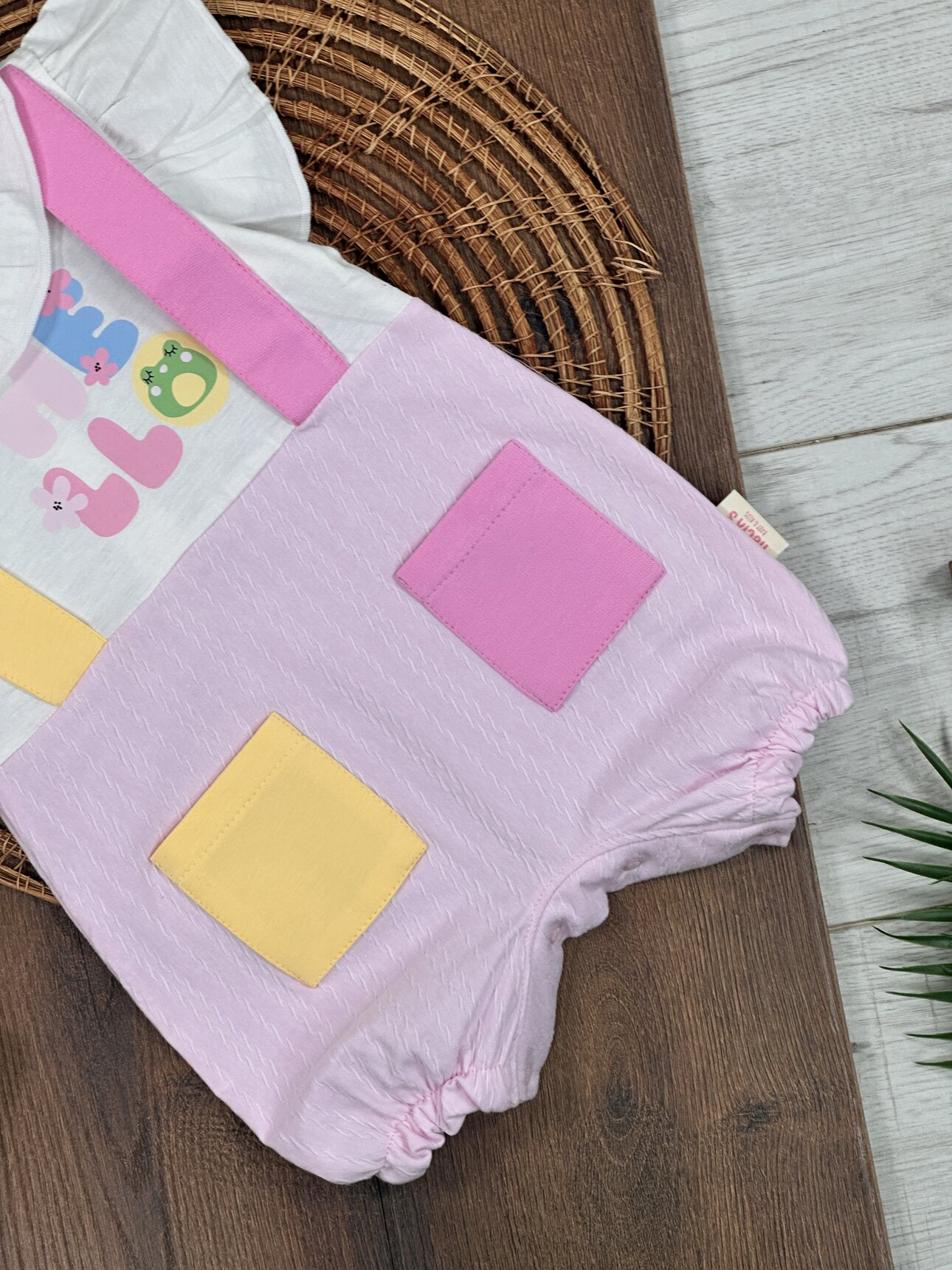 Pamuklu Yazlık Şortlu Kız Bebek Tulum - Görsel 5