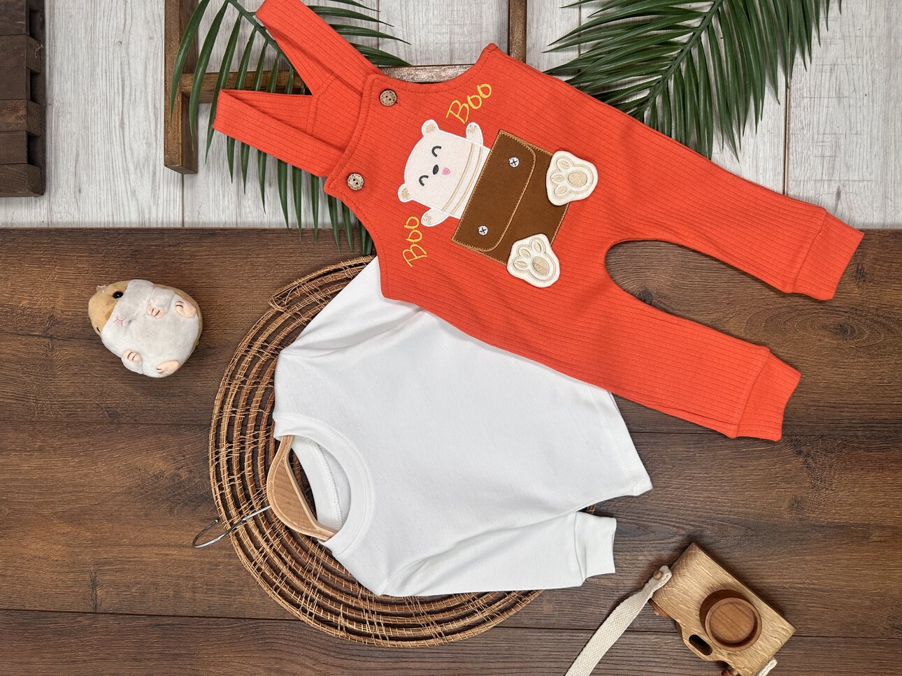 Raporlu İnterlok Askılı Tulum Badili Kız Bebek Takım