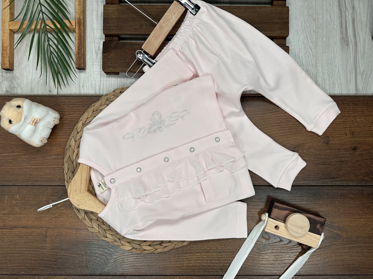 Tül Fırfırlı Detaylı 2li Kız Bebek Takım