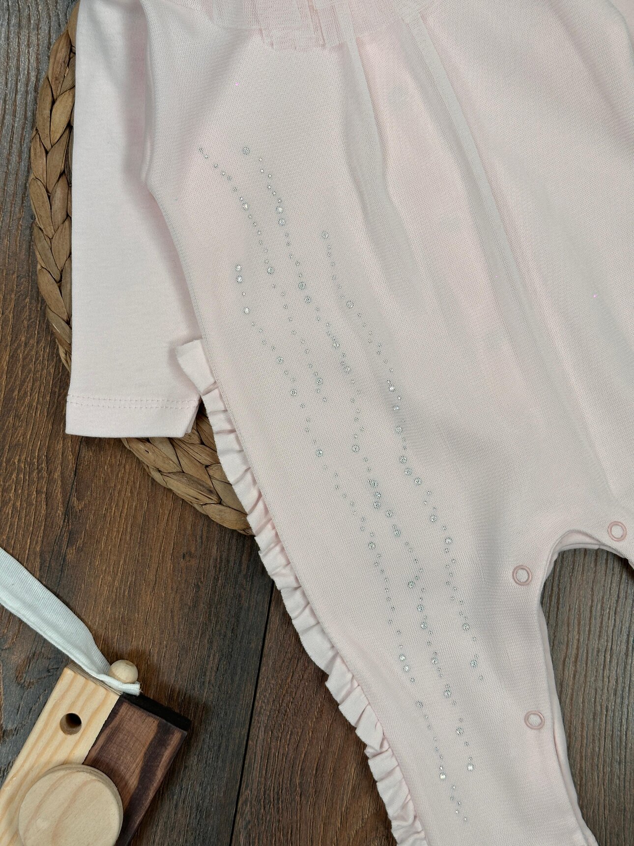 Yaka Tütü Detaylı Pamuklu Fırfırlı Kız Bebek Tulum