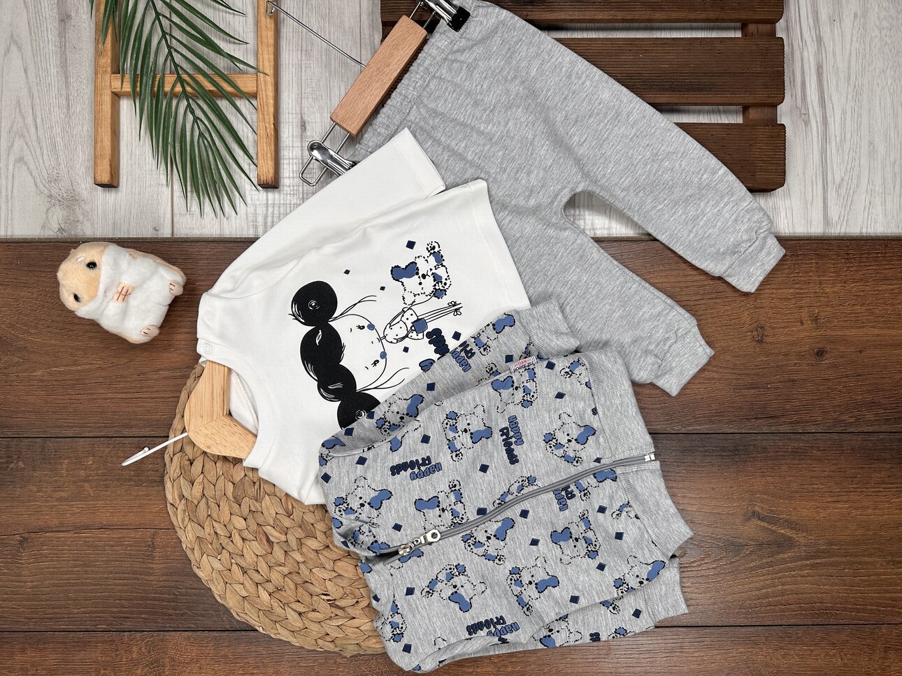 Pamuklu Hırkalı 3lu Kız Bebek Takım