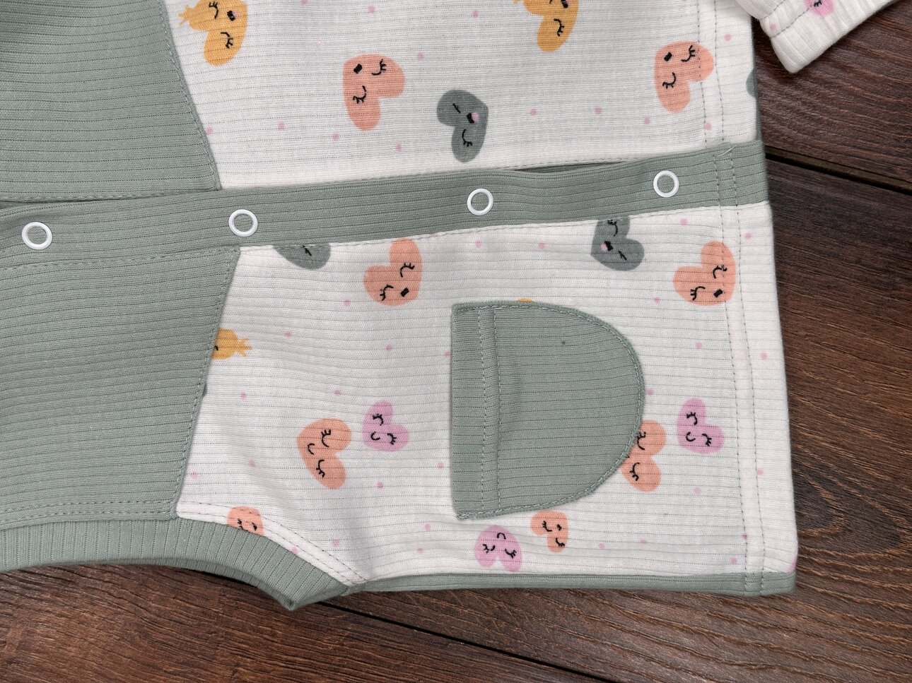 Yumuşak Pamuklu Ayıcık Desenli 3lu Kız Bebek Takım - Detay Görseli 5