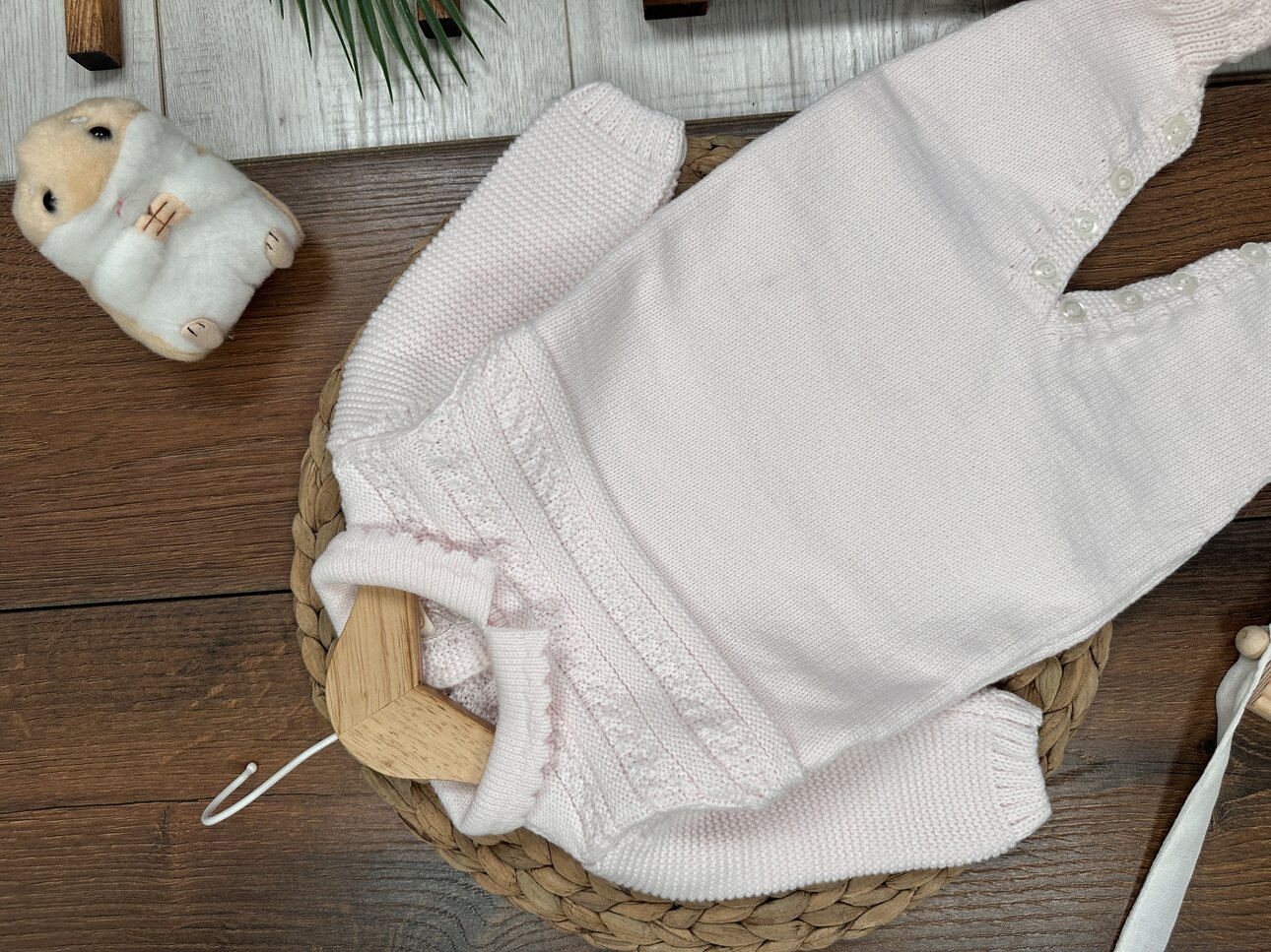 Kışlık Pamuklu Yumuşak Triko Kız Bebek Tulum - Görsel 2