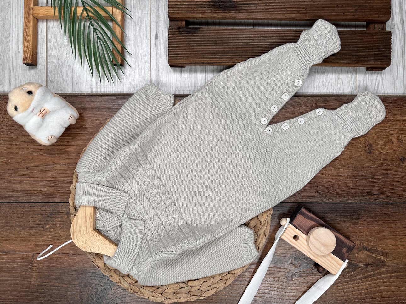 Kışlık Pamuklu Yumuşak Triko Erkek Bebek Tulum