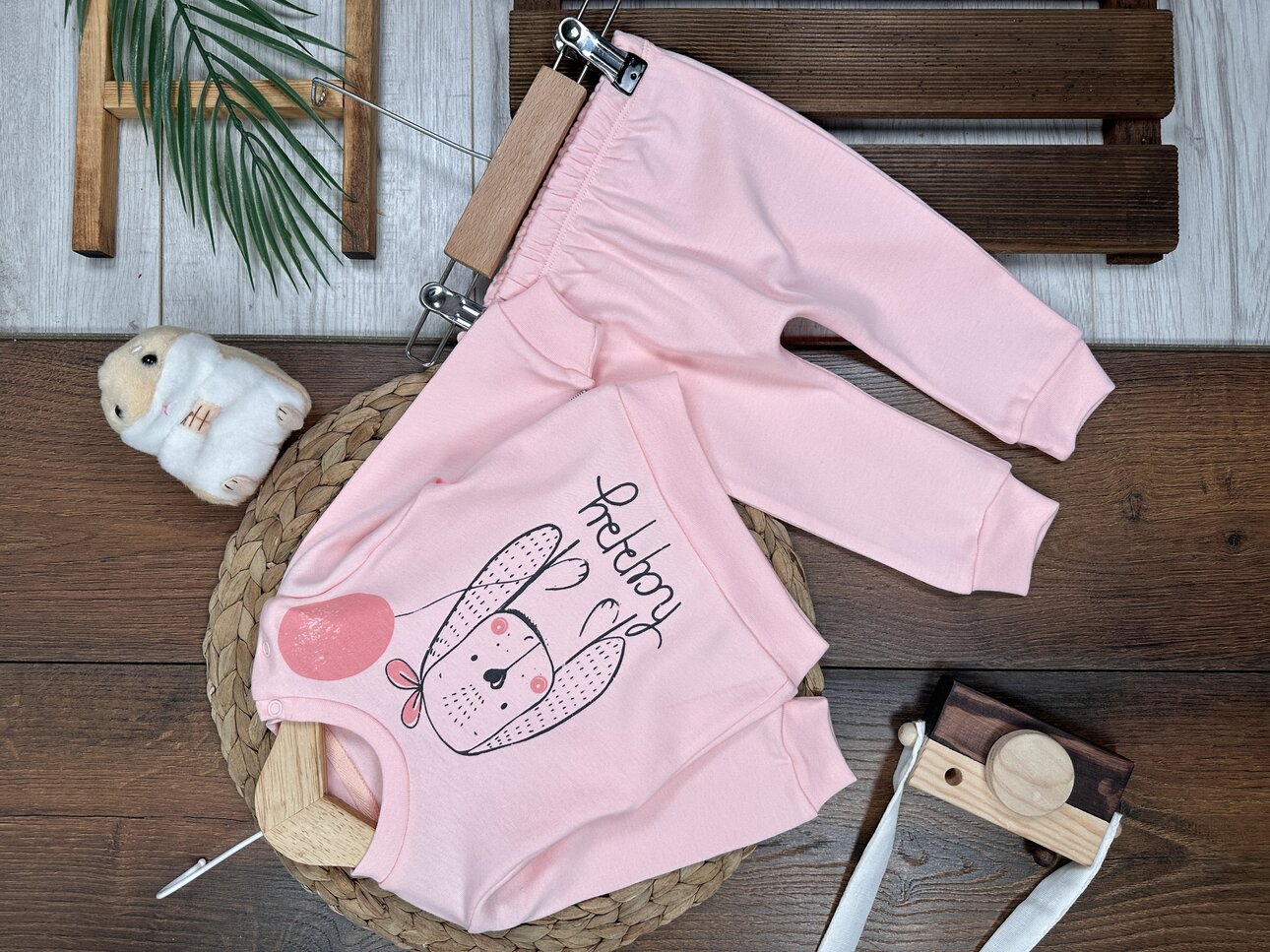 Pamuklu Bisiklet Yaka 2li Kız Bebek Takım