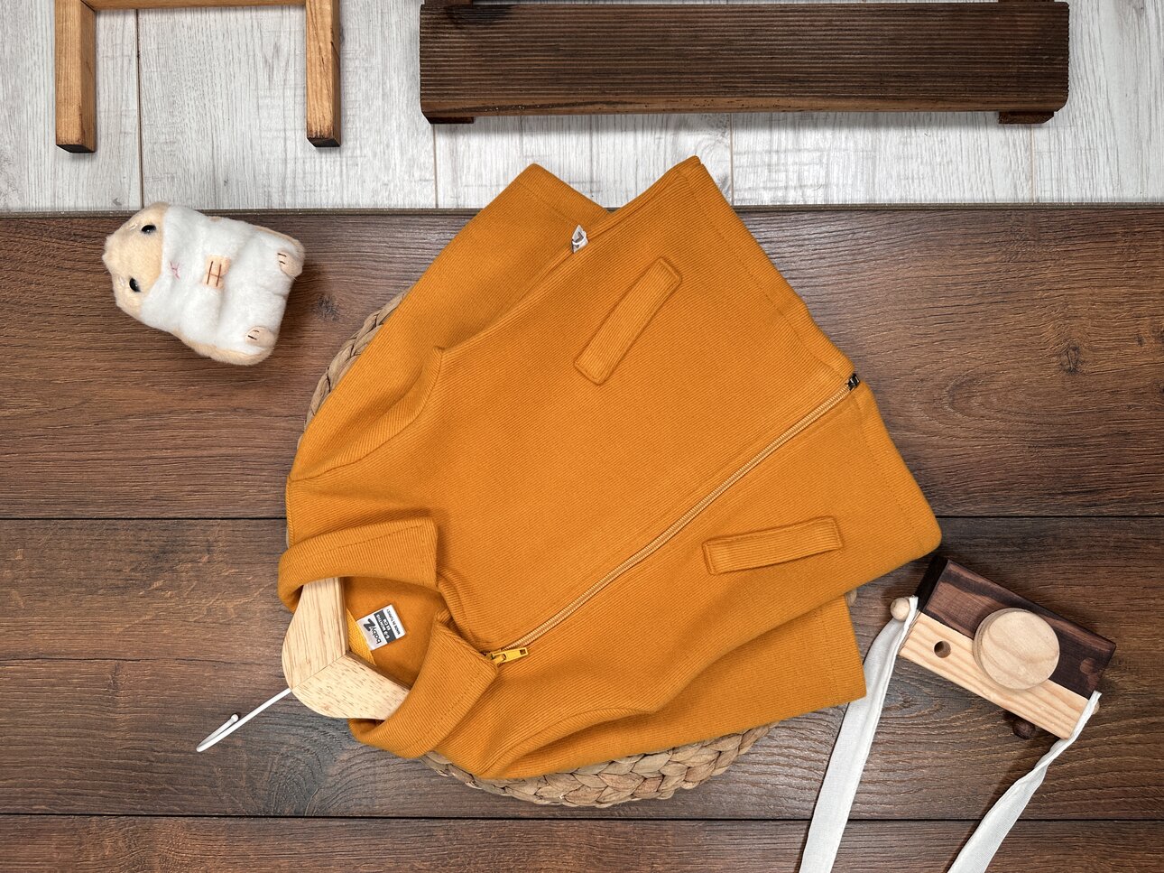 Premium Selanik Örgüsü Fermuarlı Kapüşonlu Erkek Bebek Hırka