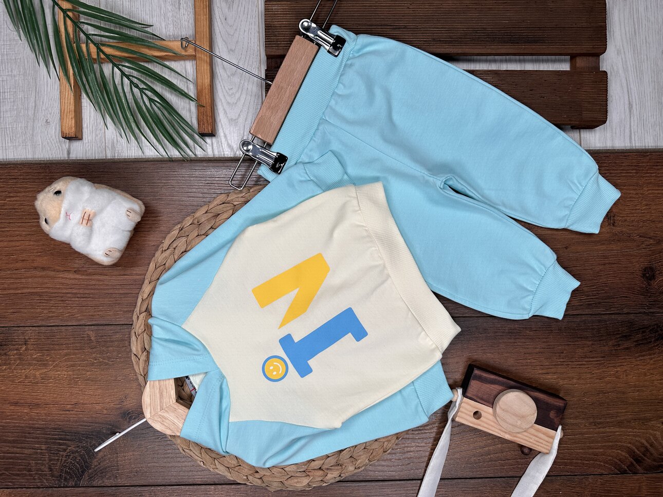 Pamuklu Kapüşonlu 2li Erkek Bebek Takım