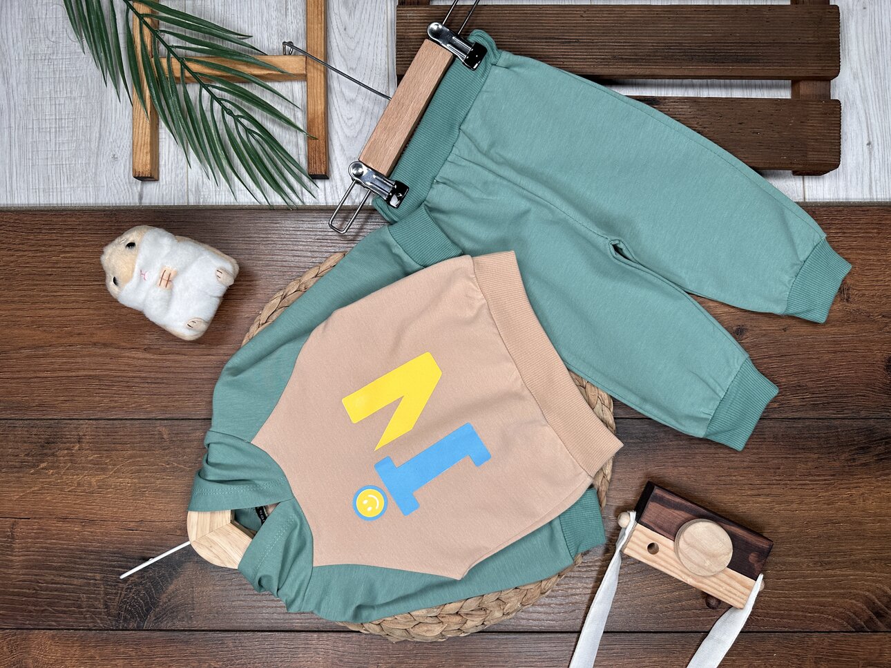 Pamuklu Kapüşonlu 2li Erkek Bebek Takım