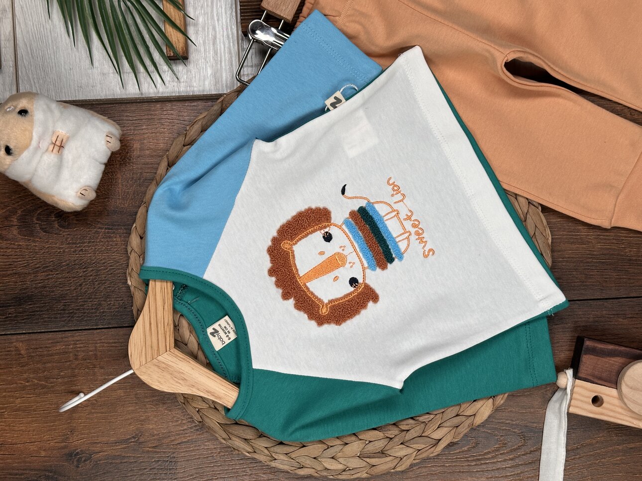 Pamuklu Animals Desenli 2li Erkek Bebek Takım - Görsel 4