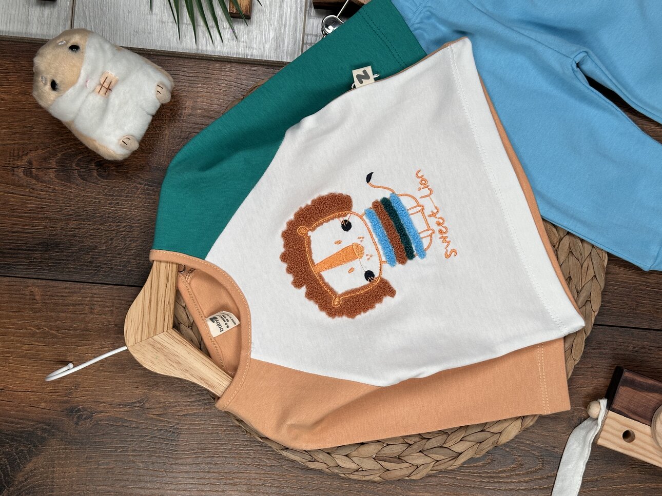 Pamuklu Animals Desenli 2li Erkek Bebek Takım - Görsel 4