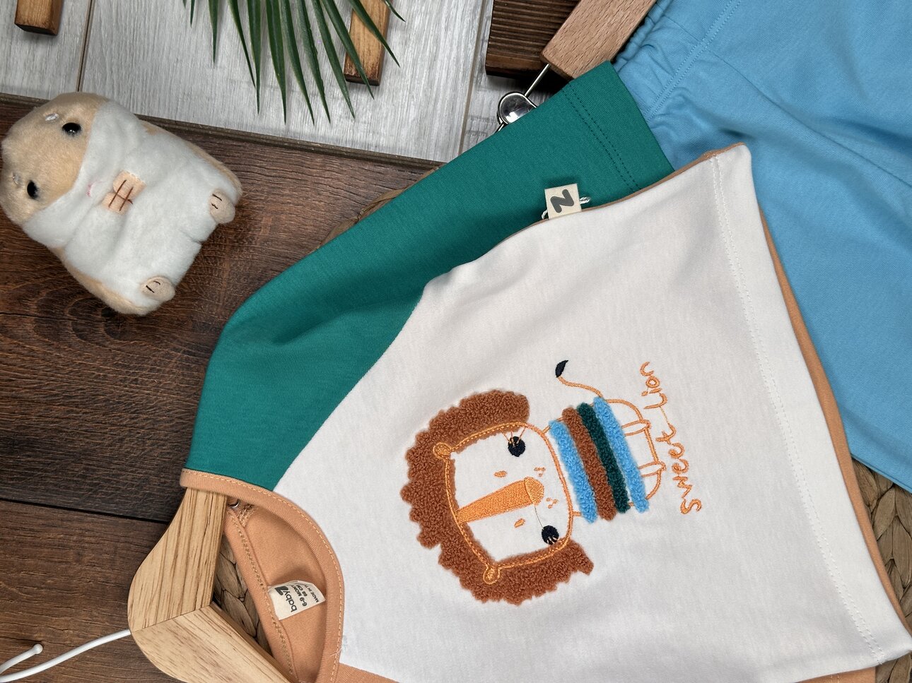 Pamuklu Animals Desenli 2li Erkek Bebek Takım - Görsel 5