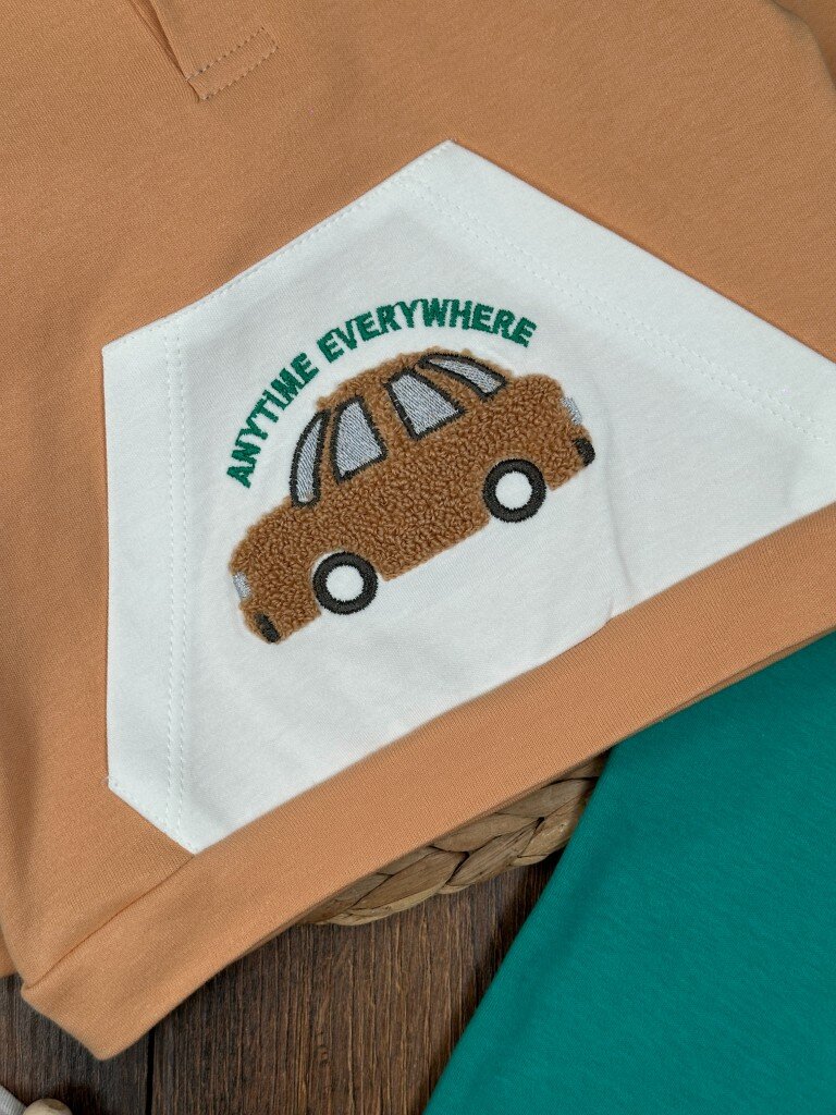 Pamuklu Araba Desenli Erkek Bebek 2li Takım - Görsel 3