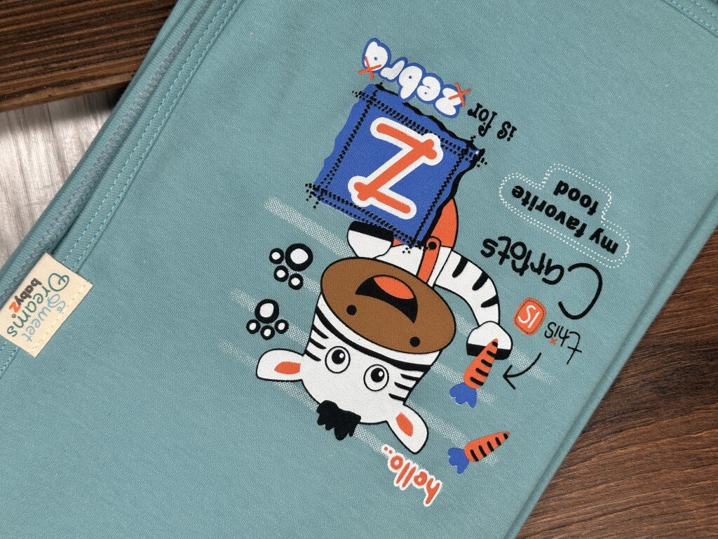 Pamuklu Zebra Desenli Erkek Bebek Battaniye - Görsel 5