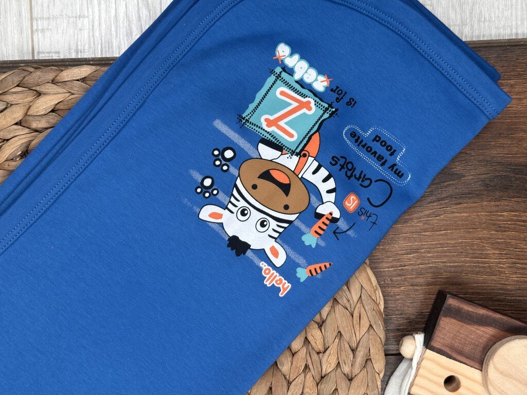 Pamuklu Zebra Desenli Erkek Bebek Battaniye - Görsel 5