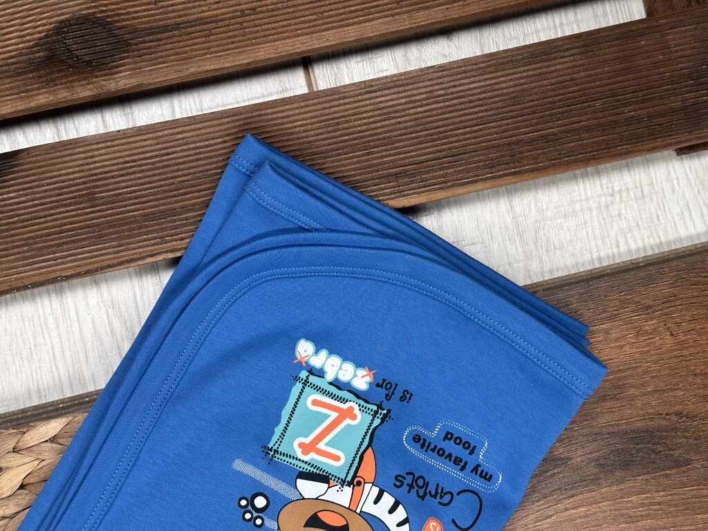 Pamuklu Zebra Desenli Erkek Bebek Battaniye - Görsel 6