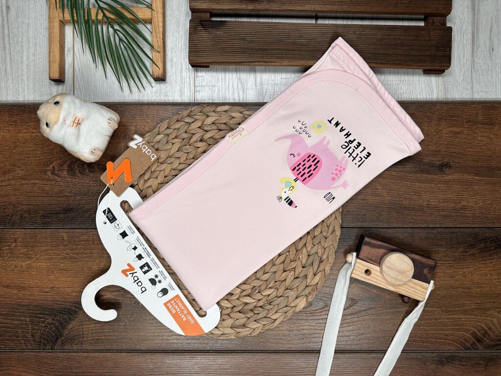 Pamuklu Fil Desenli Kız Bebek Battaniye - Görsel 2