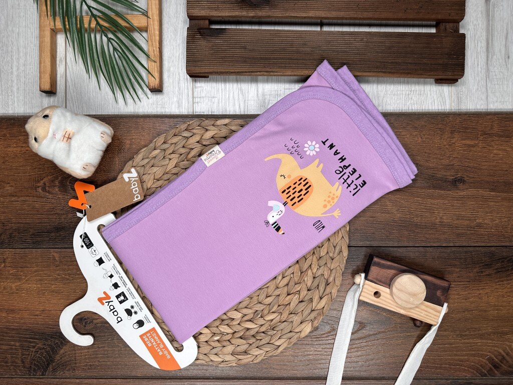Pamuklu Fil Desenli Kız Bebek Battaniye
