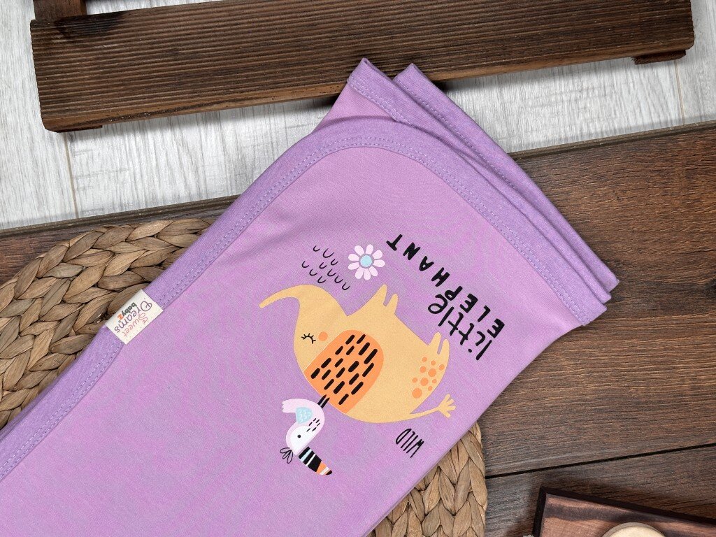 Pamuklu Fil Desenli Kız Bebek Battaniye - Görsel 4