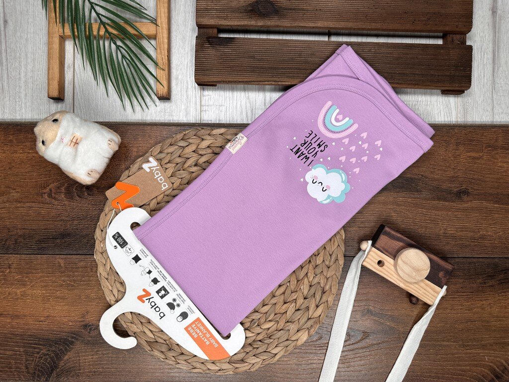 Pamuklu Bulut Desenli Kız Bebek  Battaniye