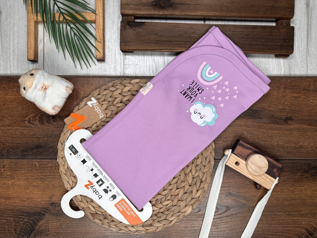 Pamuklu Bulut Desenli Kız Bebek  Battaniye - Görsel 2