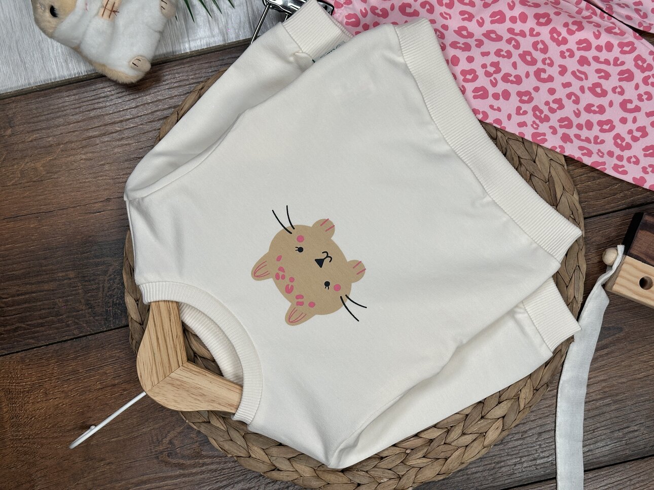 Pamuklu Kedi Desenli 2li Kız Bebek  Takım - Görsel 3