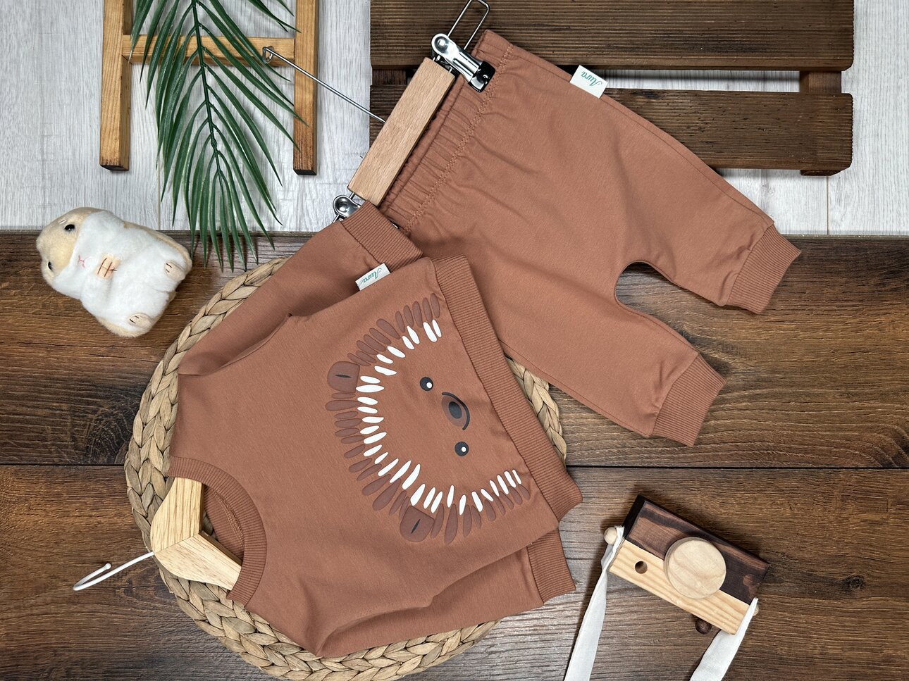 Pamuklu Kirpi Detaylı 2li Erkek Bebek Takım