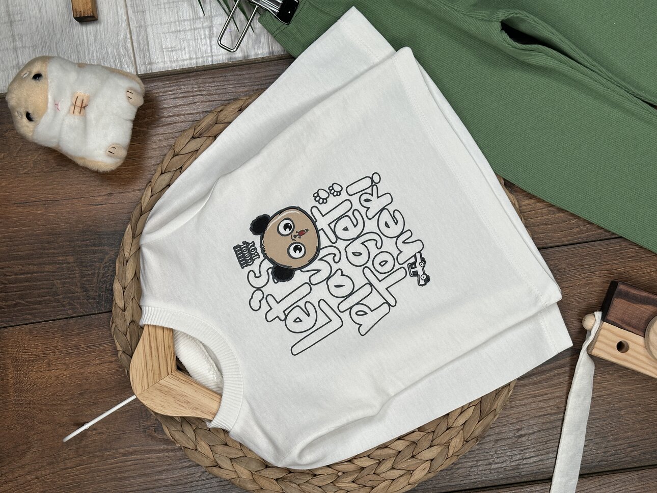 Pamuklu Ayıcık Detaylı Pijama 2li Kız Bebek Takım - Görsel 2